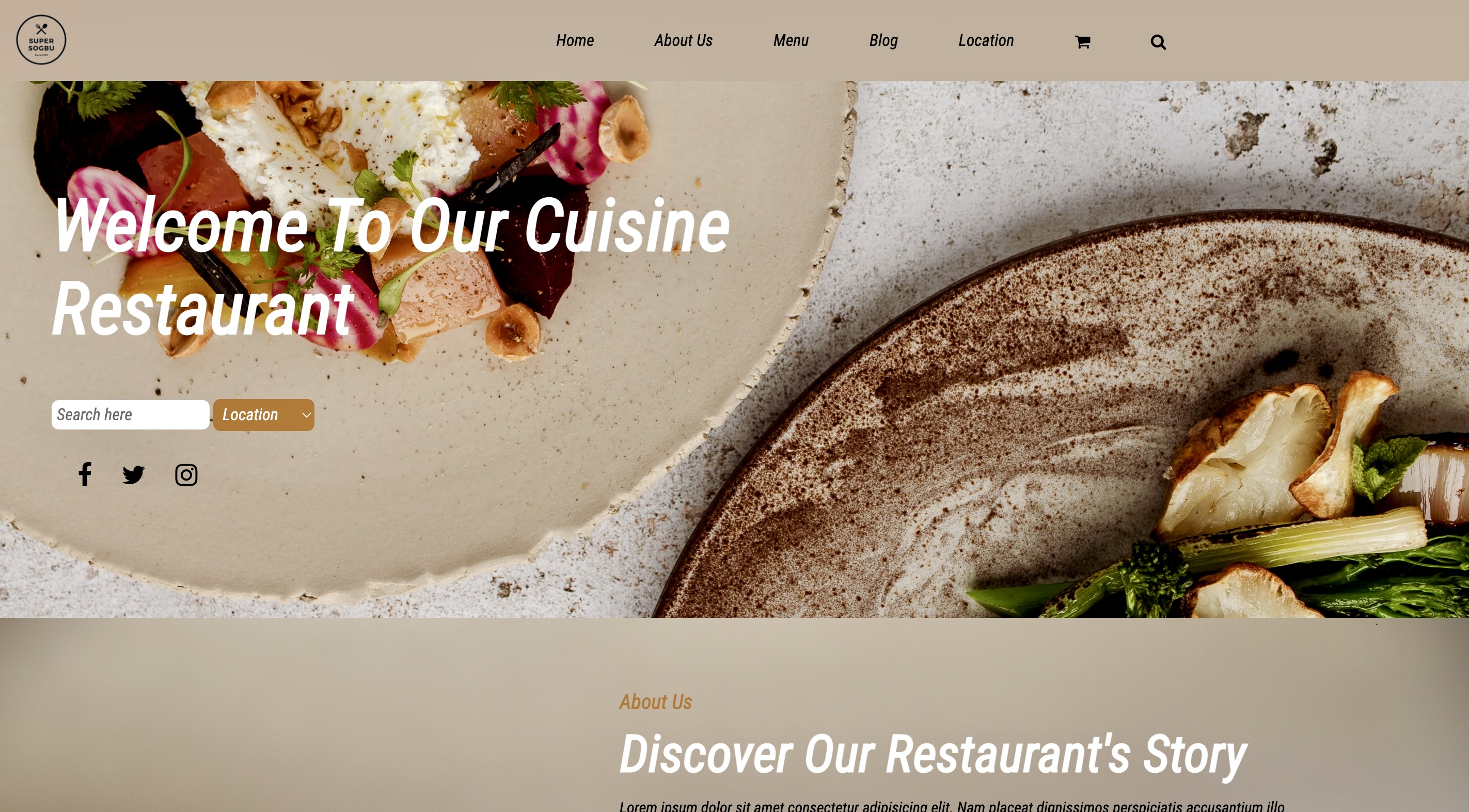 Restaurant webpage